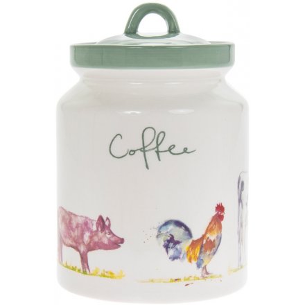 COUNTRY LIFE FARM CERAMIC COFFEE CANNISTER