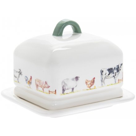 COUNTRY LIFE FARM CERAMIC BUTTER DISH