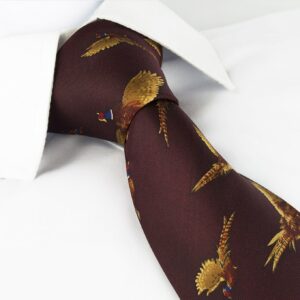 Flying Pheasant Country Silk Tie Burgundy